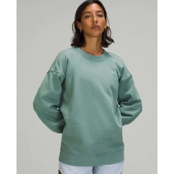 Lululemon Perfectly Oversized Crew Tidewater Teal Size 8 - Picture 1 of 7
